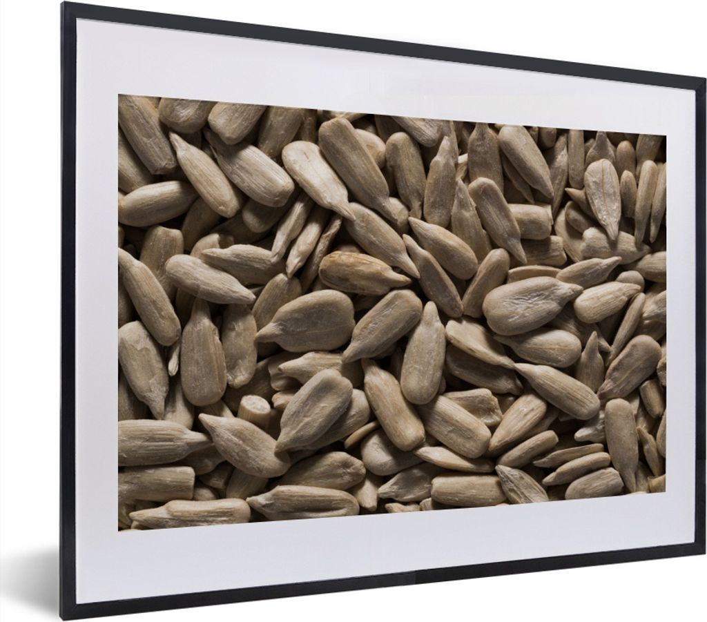 MuchoWow MuchoWow Gerahmtes Poster Nahaufnahme der hellen Sonnenblumenkerne 40x30 cm - Poster mit zchwarzem Bilderrahmen - Bilderrahmen - Poste...