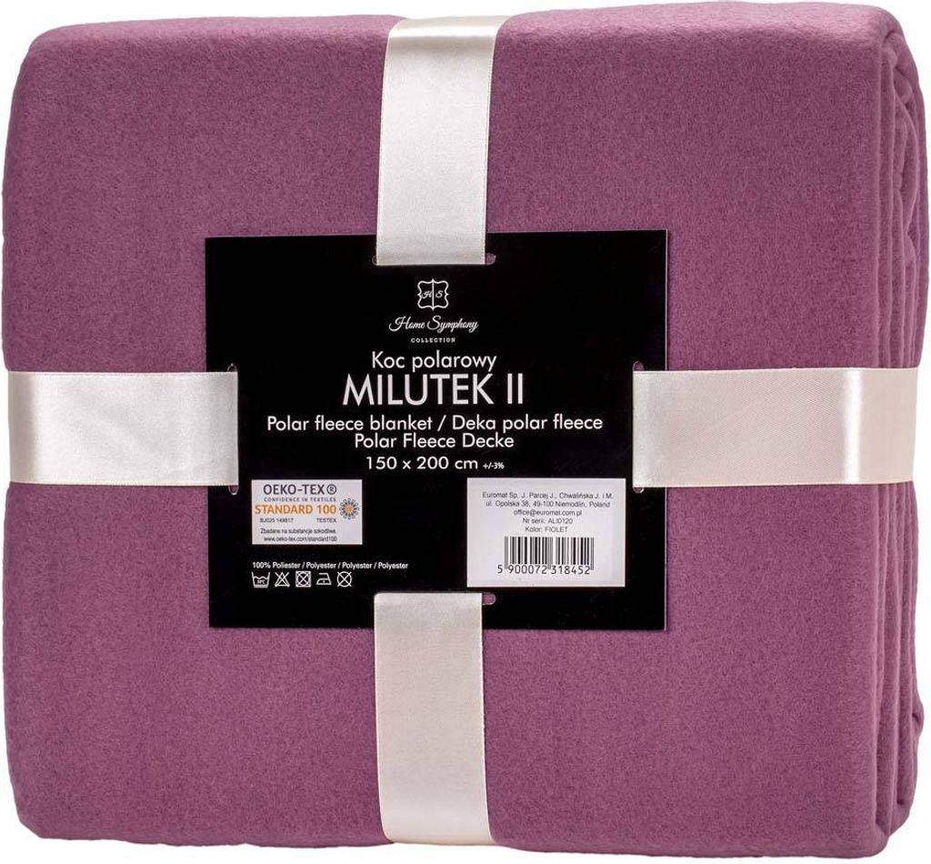 Fleecedecke Polar Decke Lila Uni - Milutek 130x170 cm