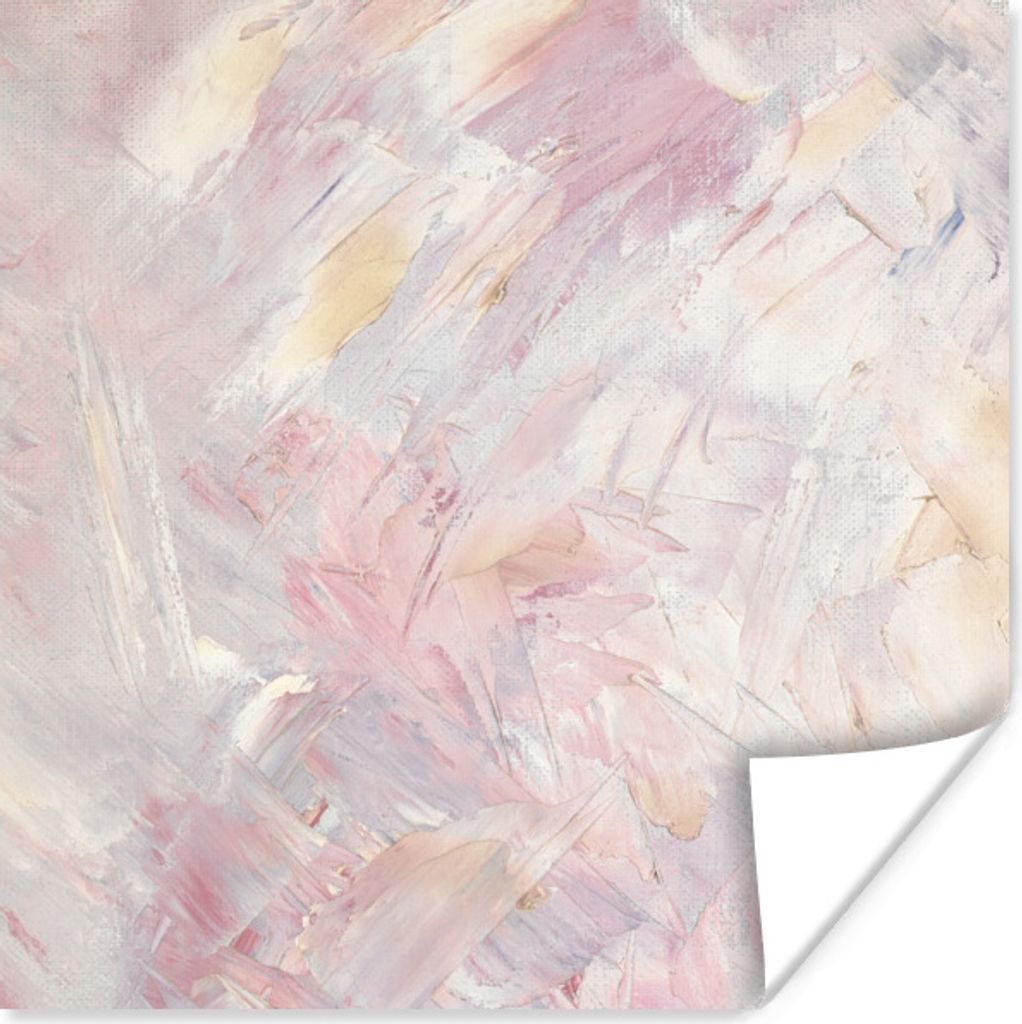 MuchoWow Poster Ölgemälde Rosa 50x50 cm - Wohnzimmerdekoration