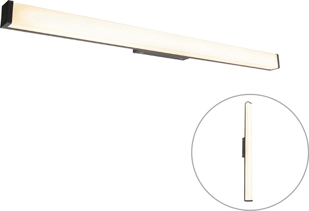 Moderne Badezimmer Wandleuchte Schwarz 92 cm IP44 Cascada Produktbild 