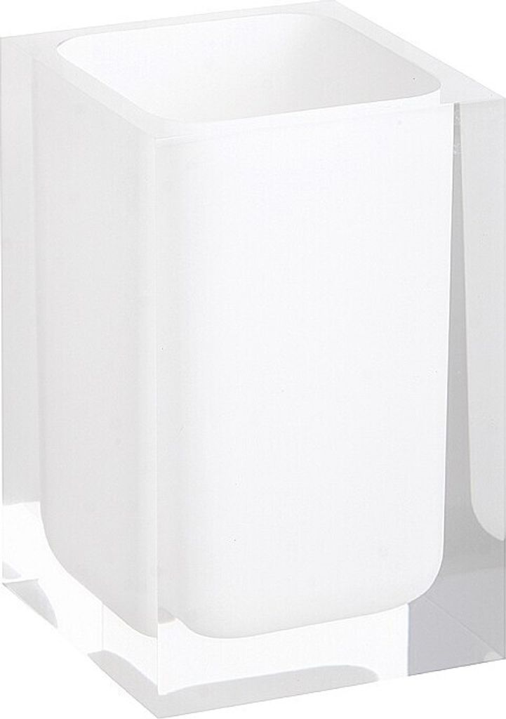 BISTA Glashalter Polyresin Weiß 72x110x72 mm für Bad & Küche >> freistehend anwendbar