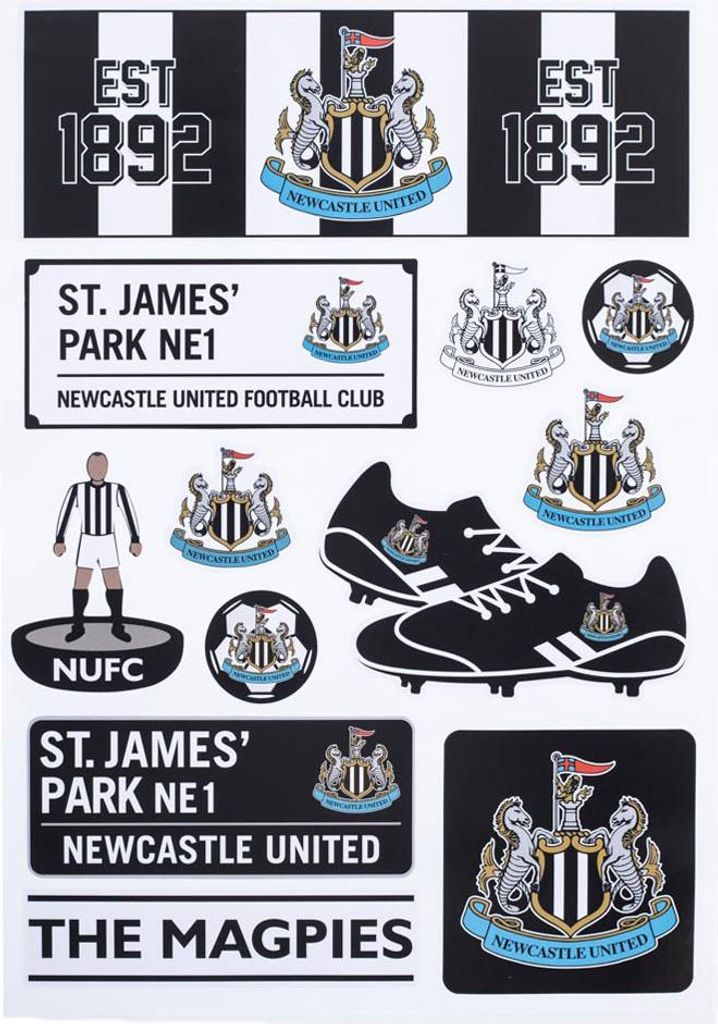 Newcastle United FC - Sortierte Designs - Aufkleber 12er-Pack Set TA12541 (Einheitsgröße) (Weiß/Schwarz)