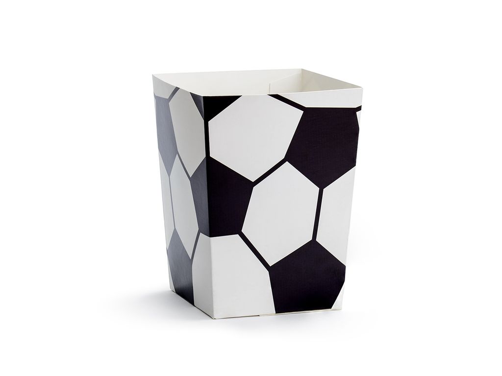 Popcorntüten Fußball 7x7x12,5 cm 6er Set schwarz weiß Produktbild 4
