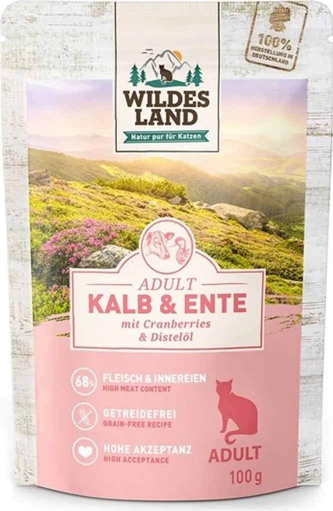 Scorta Wildes Land Gatto 12x100g Vitello e Anatra - Offerta Web