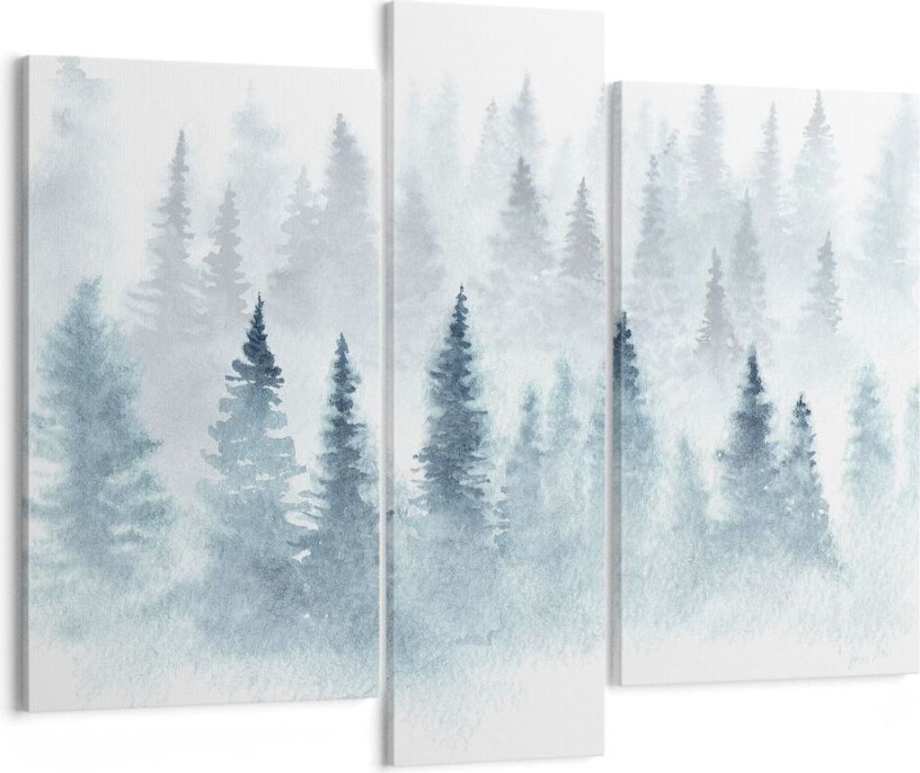 Bild auf Leinwand - Leinwandbild - Bäume Wald Natur - 95x80cm - Wand Bild - Wanddeko - Wandbilder - Leinwanddruck - Bilder - Kunstdruck - Wanddeko...