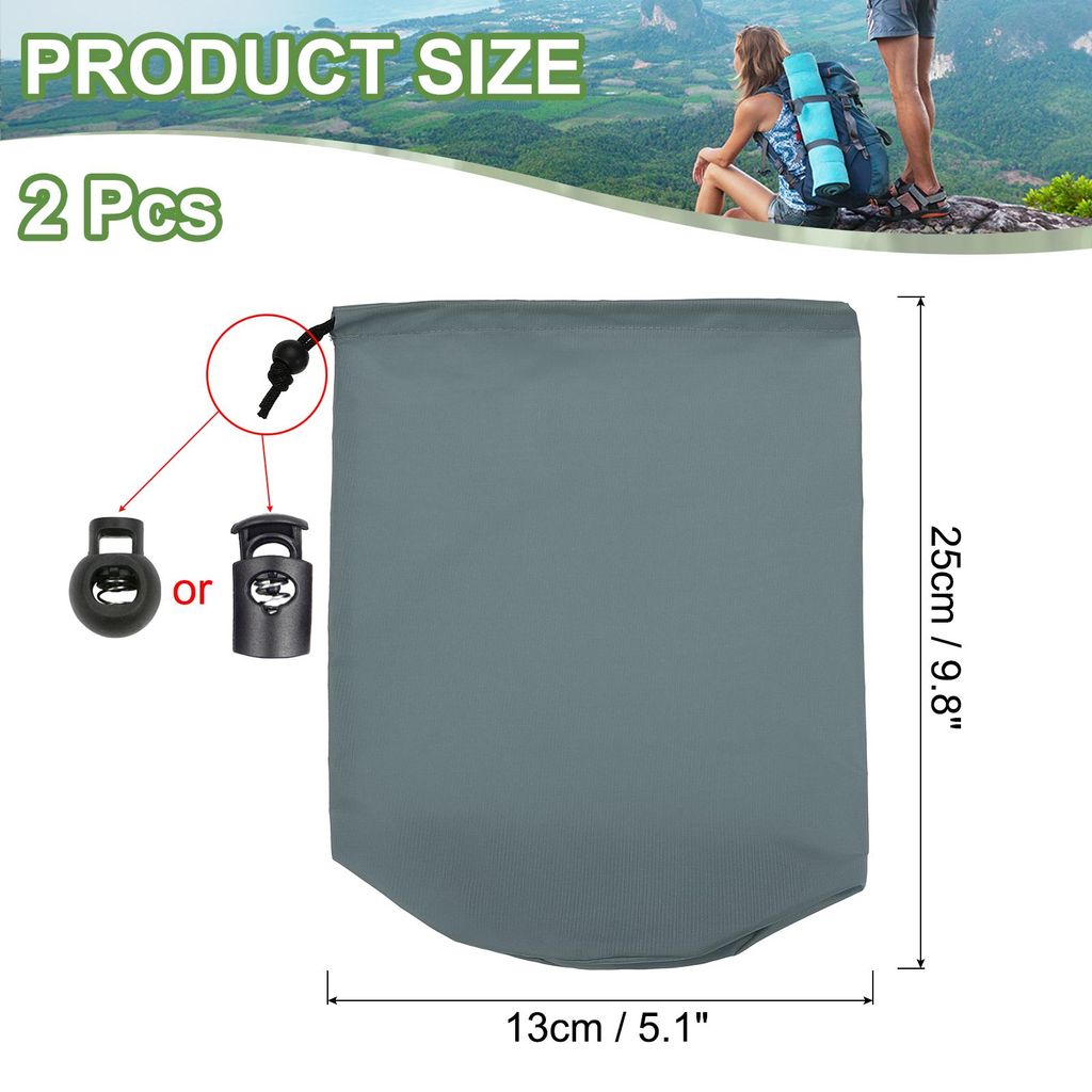 Kordelzugbeutel 2 Stš¹ck 13 x 25cm Stuff Sack, Wasserdichter Outdoor-Aufbewahrungssack Tragbarer Zugband-Staubschutzbeutel Leichter Schlafsack f...