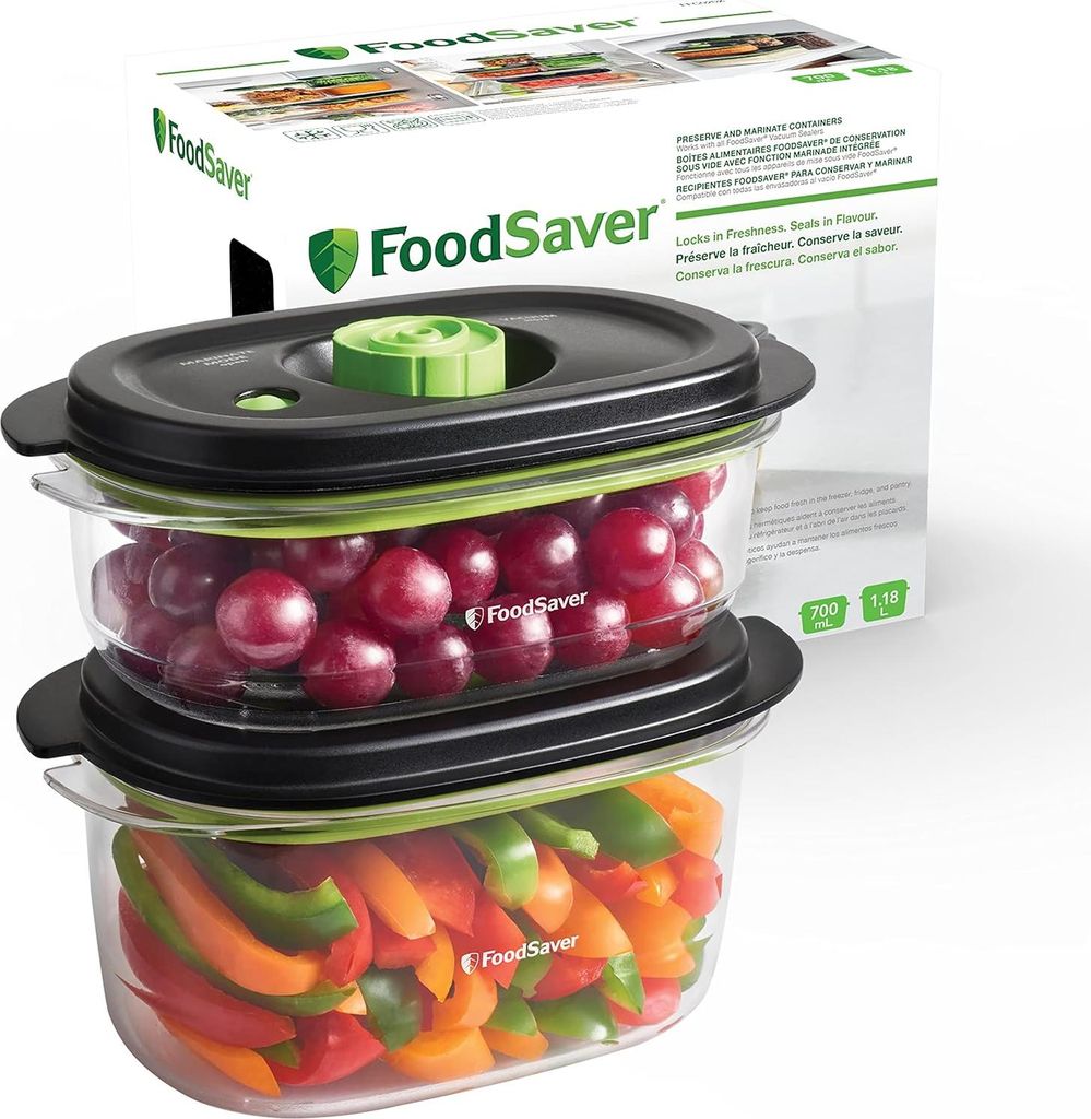 FoodSaver FFC022X, Krabice, Oválný, 1,2 l, Černá, Obrázek produktu 