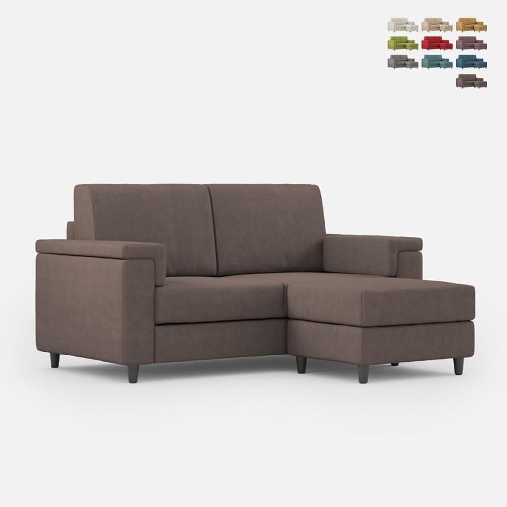 Moderner 2-Sitzer Stoffsofa 168cm mit Hocker Marrak 140P - Braun
