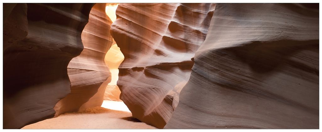 Wallario Wandbild aus Acryl, 200 x 80 cm, freischwebende Optik - Antelope Canyon Arizona USA