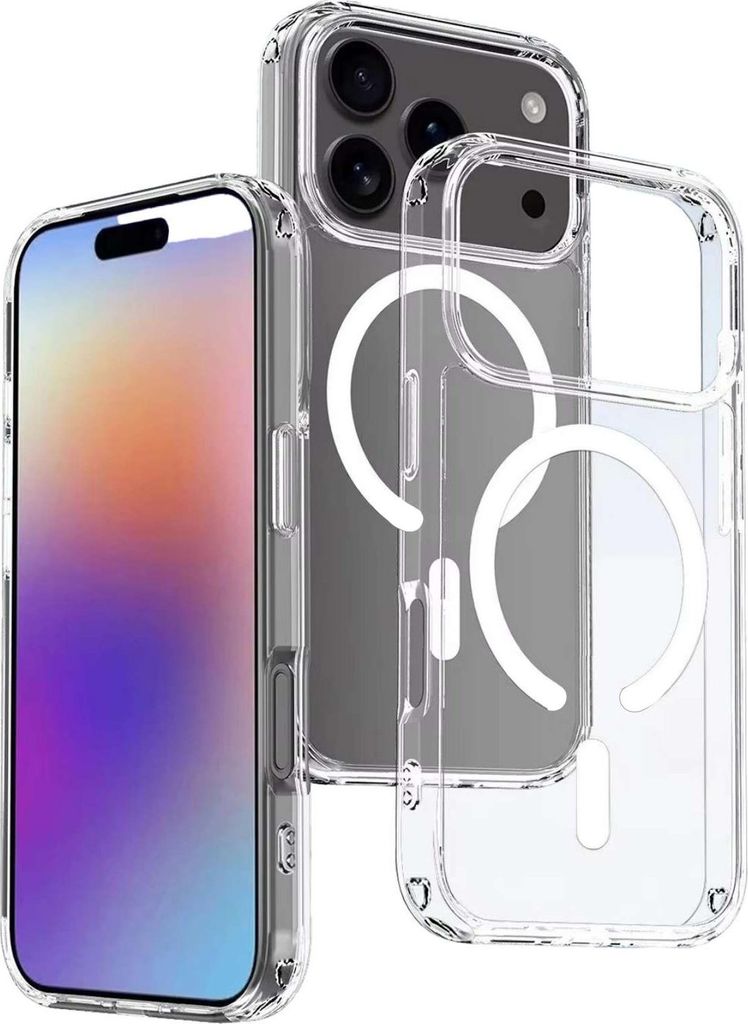 Hülle MagSafe mit integrierter Magnet für iPhone 17 Pro Max Handyhülle Bumper Transparent