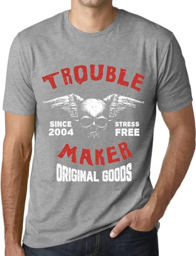 Herren Grafik T-Shirt Troublemaker stressfrei seit 2004 – Trouble Maker Stress Free Since 2004 – Geschenk 20. Geburtstag Jahrestag 20 Jahre Jub...