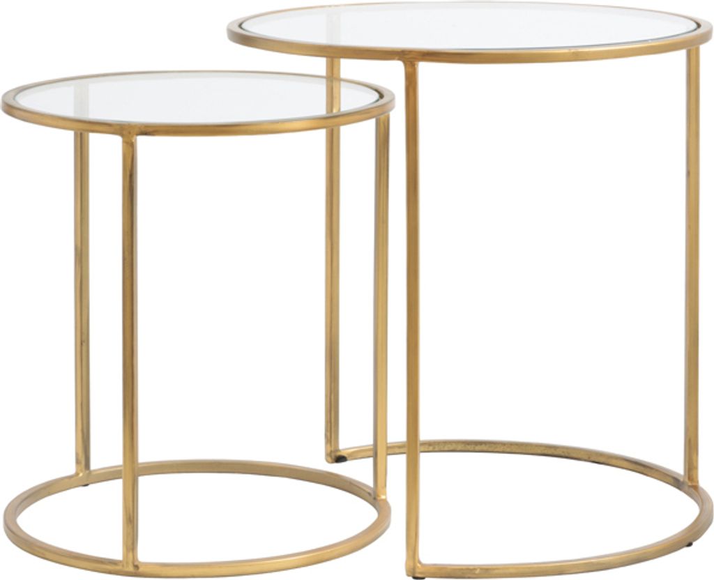 Light & Living - Beistelltisch DUARTE - Ø50x52cm - Gold - 2er-Set