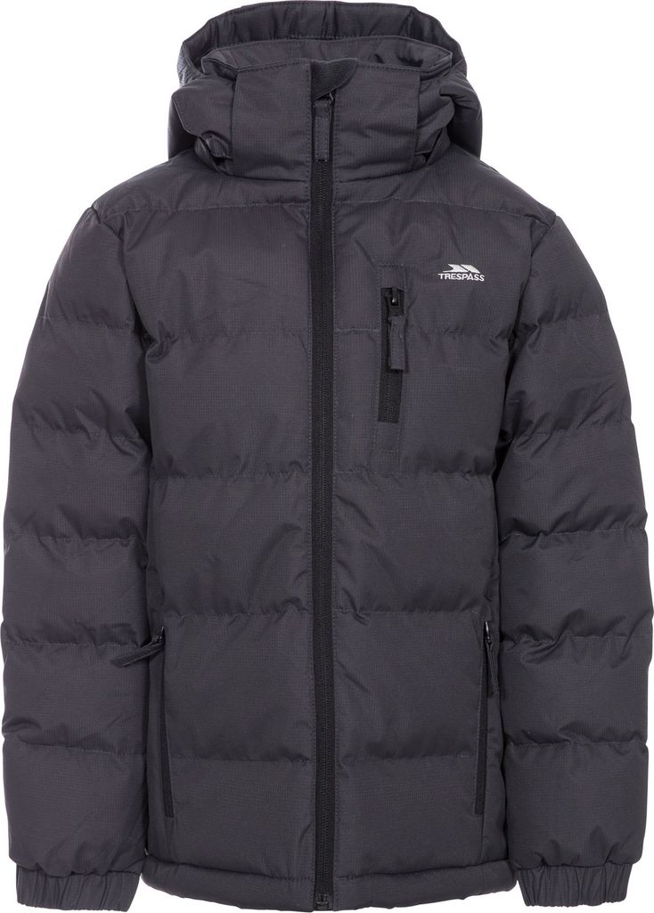 Trespass Junge Steppjacke Tuff mit Kapuze TP4524 (140) (Dunkelgrau)