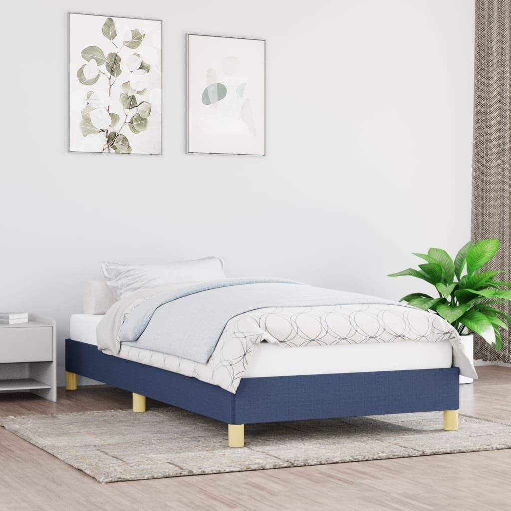 "Rabatt" Bettgestell Komfort - mit Lattenrost - ohne Matratze - Blau 80x200 cm Stoff - Klassische Betten CC15669