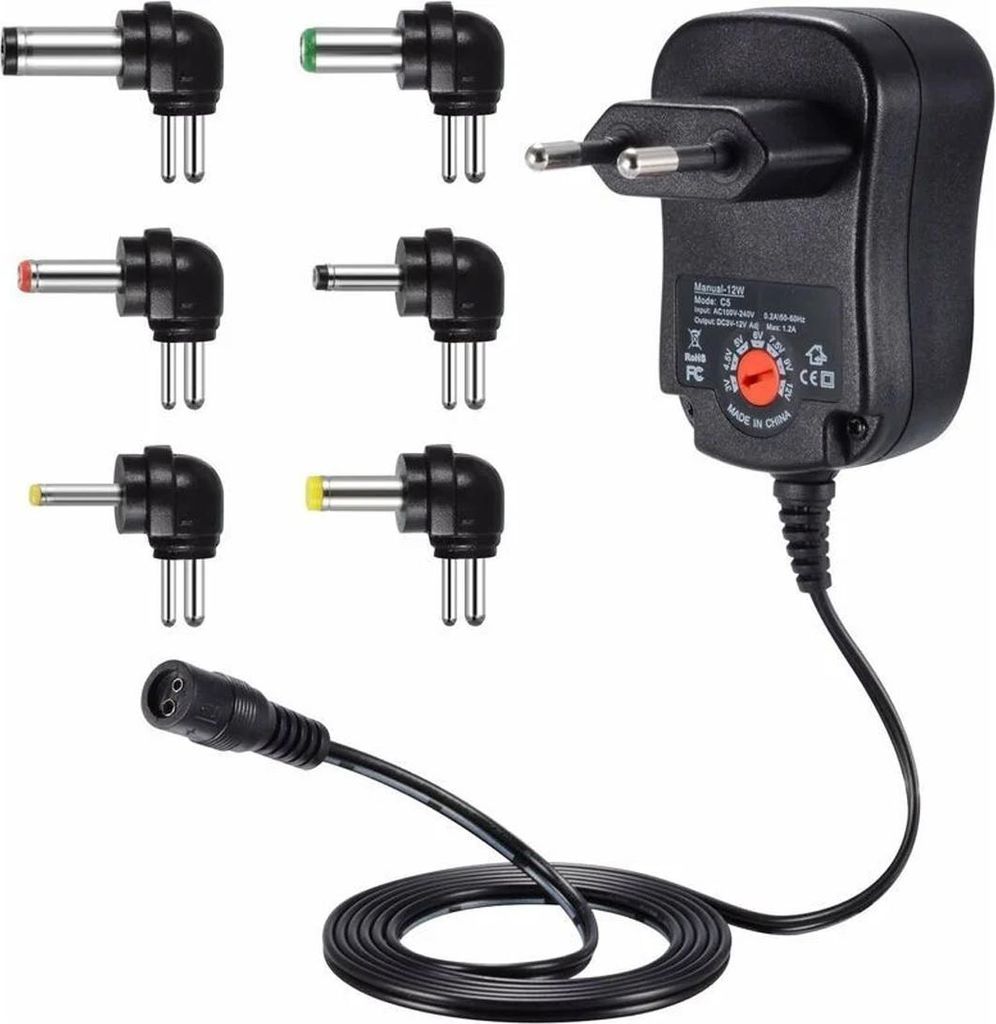 12-W-Universalnetzteil (3 V, 4,5 V, 5 V, 6 V, 7,5 V, 9 V und 12 V), DC 220 V AC-Adapter/Ladegerät für VTech Kidimagic Starlight Kidi LightShow Pa...