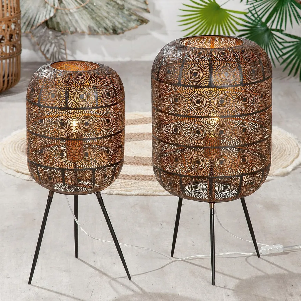Lampe de Sol Ambiance Tamisée Menara Noir pour Chambre et Salon
