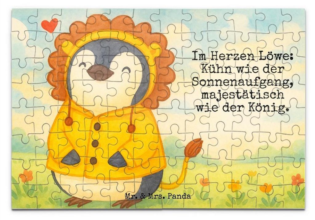 Mr. & Mrs. Panda Puzzle Löwe Astrologie Design 96 Teile - Weiß - Geschenk, 1000, Tierkreiszeichen, Sternzeichen, Geburtstagsgeschenk, Puzzlespiel...