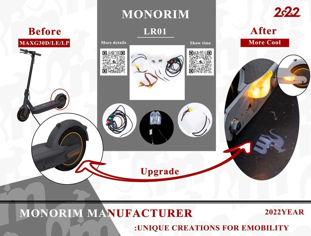Monorim LR-01 Blinkerset -  Ninebot Max Produktbild 