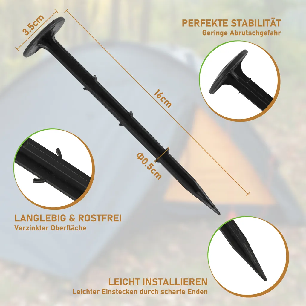 Super Kit 800 Picchetti 16cm - Ancoraggio Terra Plastica Prezzo Shock - 2