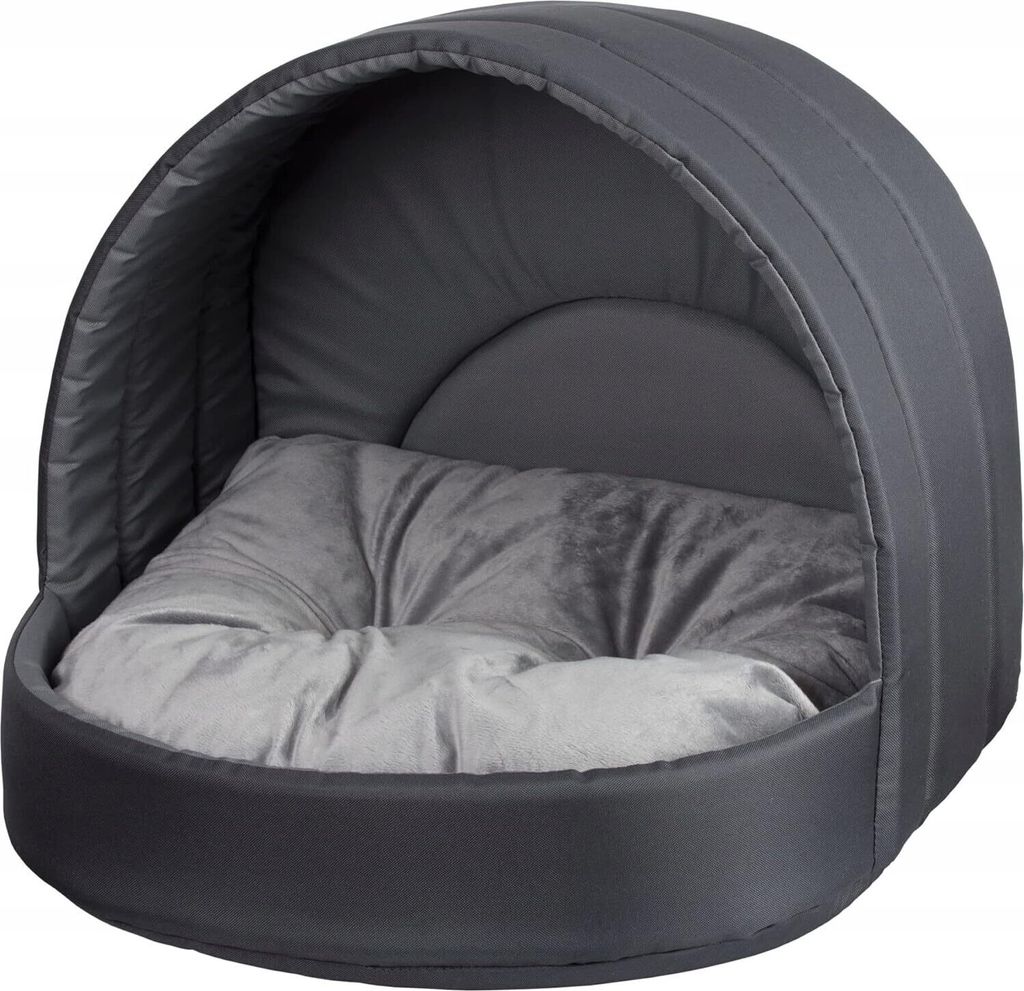 Hundehütte Hundebett Tierbett Katzenbett (Braun, 50x46 cm)