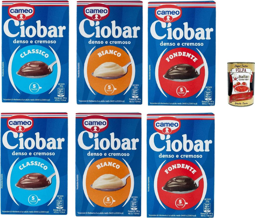 Cameo Ciobar Testpaket Kakao heiße schokolade istant chocolate 6x 125g schoko, istant hot chocolate + Italian Gourmet polpa 400g