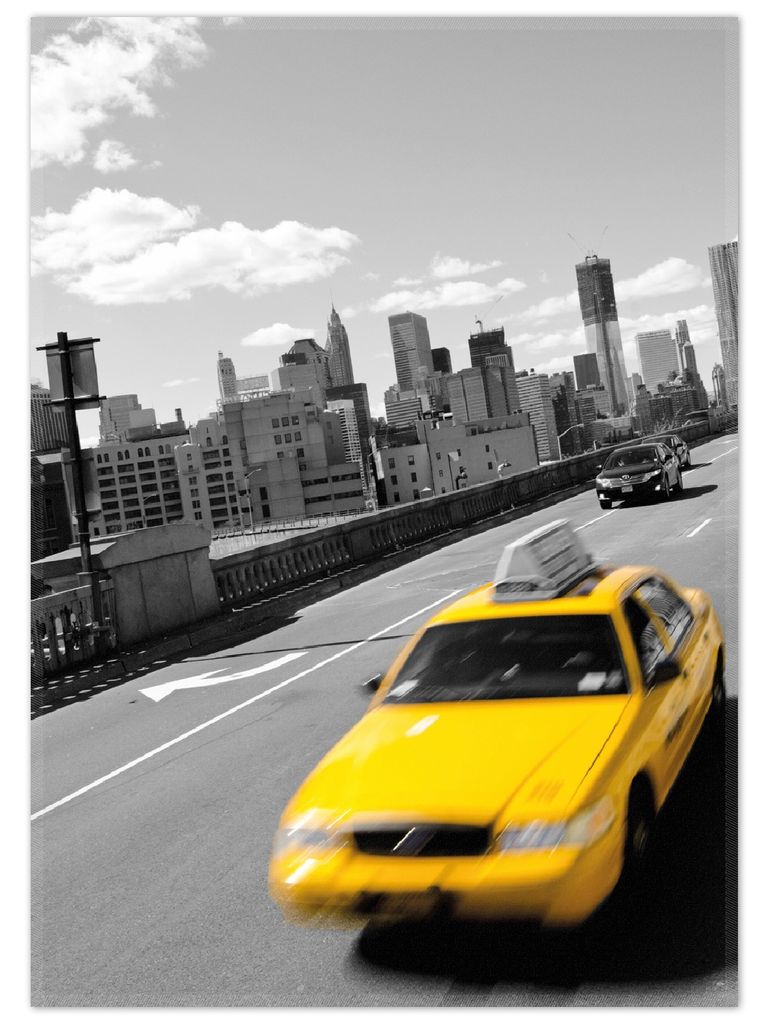 Wallario Premium Teppich, Größe 50 x 70 cm, New York Yellow Taxi II