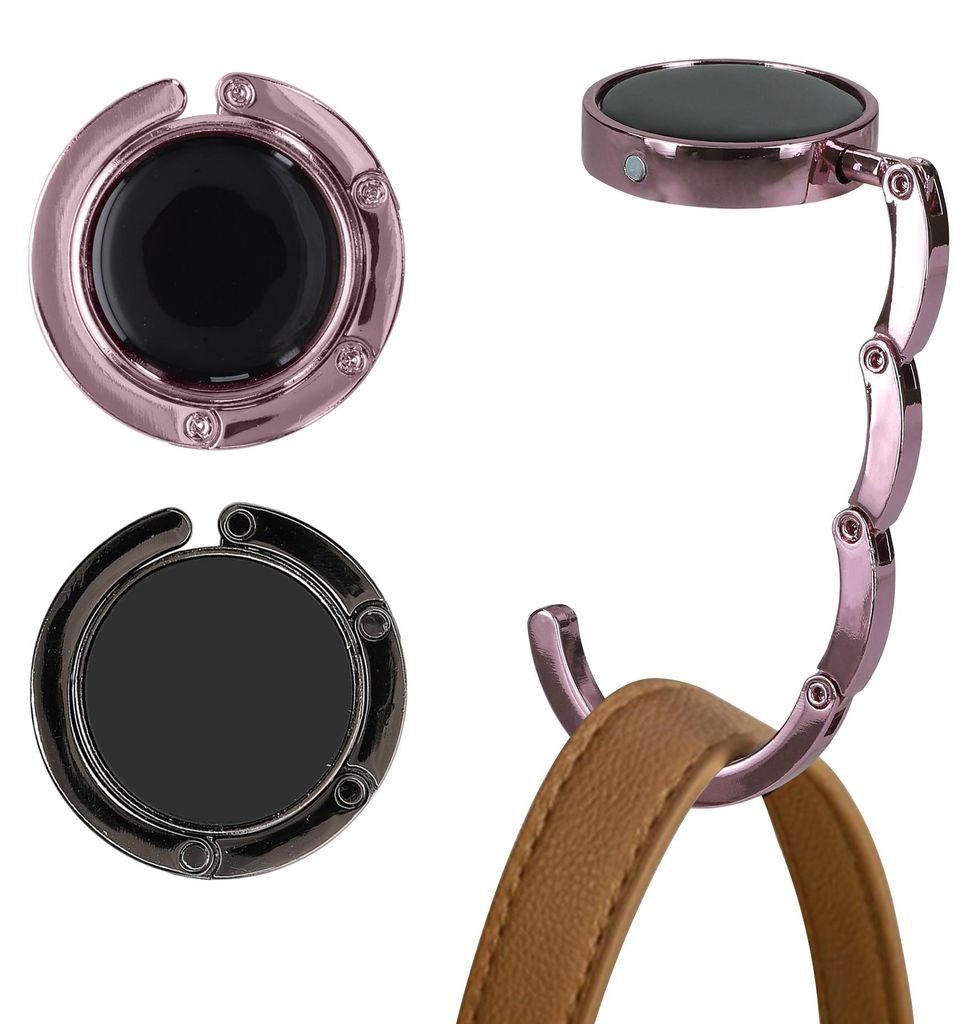 kwmobile Taschenhalter für Tisch - 2x Handtaschenhalter für Tisch - Taschenhaken faltbar - Taschen Aufhänger - Taschen Halter Haken - Tischhaken...