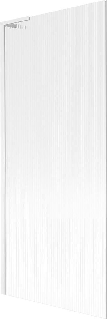 Mexen Next L Badewannen-Duschwand 1-flügelig 80 x 150 cm, Streifen, Weiß - 895-080-000-03-09-20