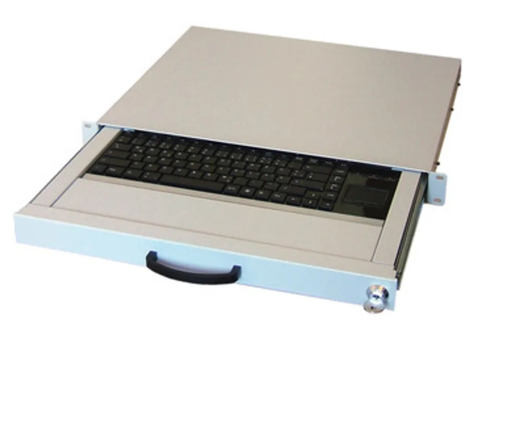 Clavier rackable 19 pouces avec touchpad intégré et rails coulissants