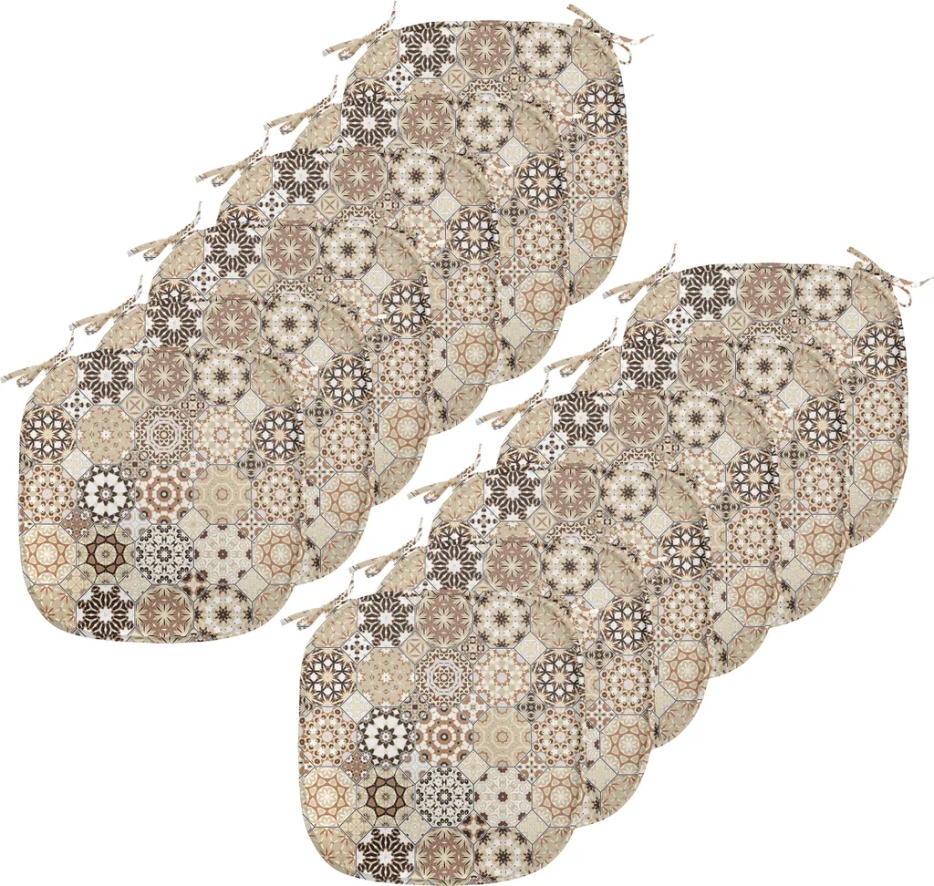 Set 12 Cuscini Decorativi 40x40 Retro Ottagonale Marrone ABAKUHAUS