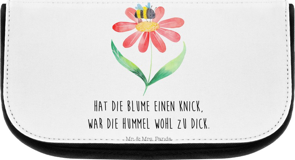 Mr. & Mrs. Panda Kosmetiktasche Hummel Blume - Weiß - Geschenk, Natur, Kulturbeutel, Flauschig, Organizer, kosmetiktäschchen, Wespe, Schminktasch...
