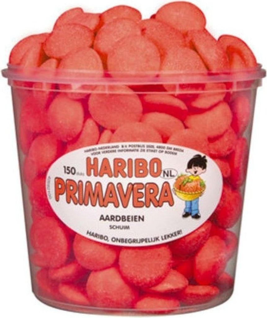 Haribo Primavera veľké červené sladené jahody s penovým Obrázok produktu 