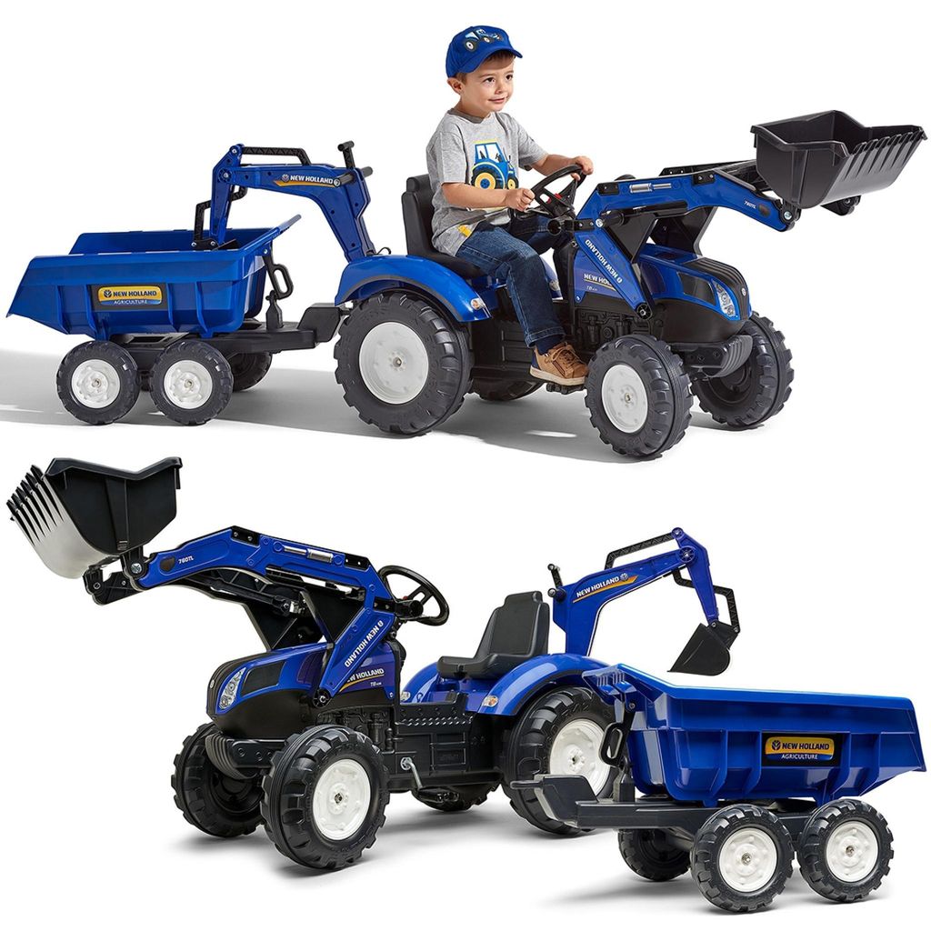 FALK Trattore a pedali New Holland T8 con escavatore e Immagine del prodotto 