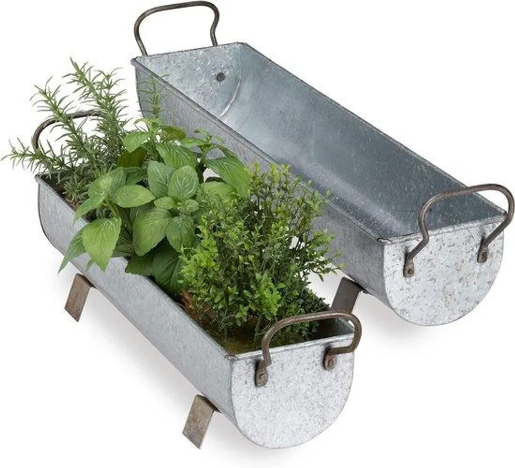 Jardinière en métal durable lot de 2 pour balcons étroits et déco