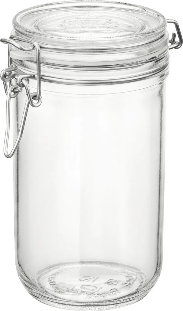 Bormioli Rocco Fido - Set 6 Vasetti Ermetici 75 Cl Con Ricettario - Chiusura A Leva
