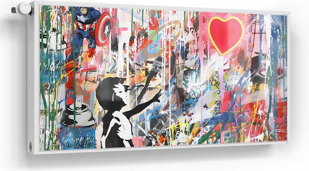 DEQORI Magnetmatte Heizung Standard 120x60 cm 'Kreativer Farbsprung' Magnetfolie