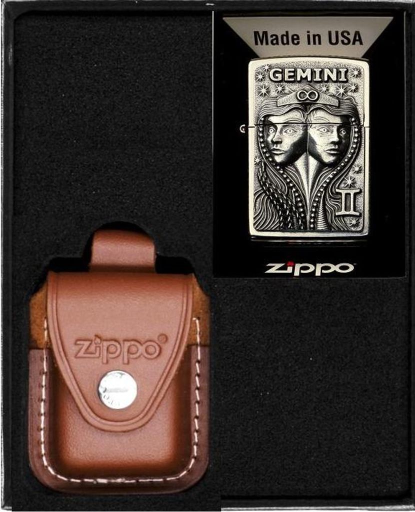 ZIPPO Feuerzeug Set Sternzeichen Zwillinge Zwillinge Geschenk Nr. 4