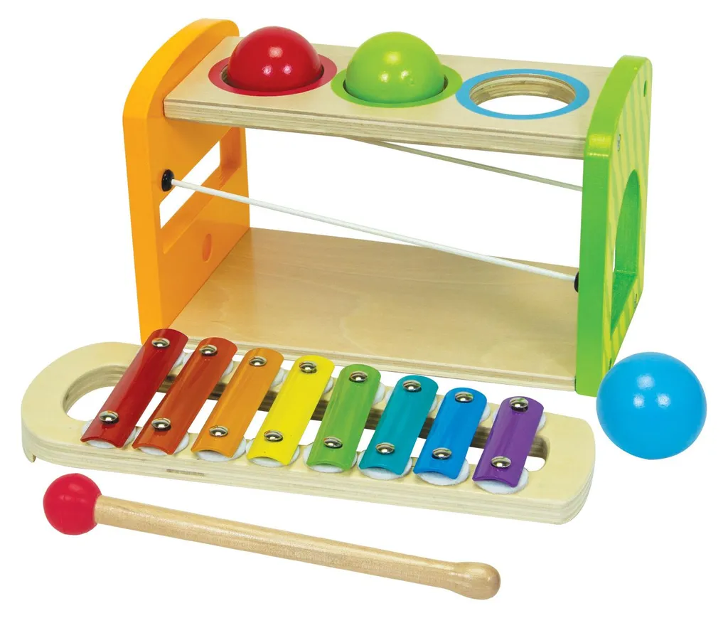 Banc à marteler avec xylophone intégré Eichhorn en bois multicolore - 7