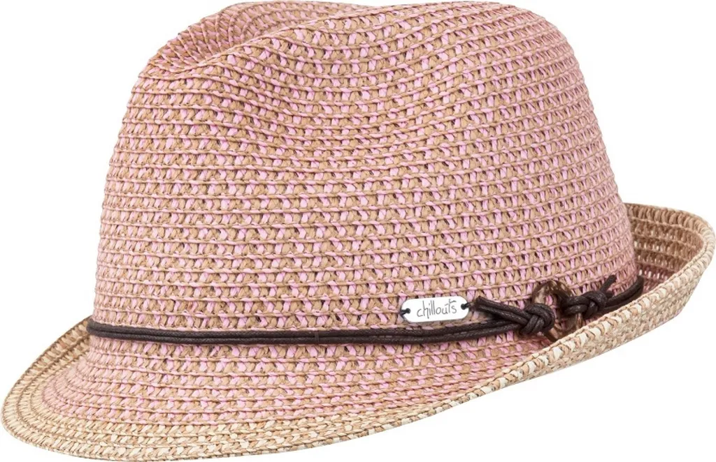 Cappello trilby in paglia di carta bicolore Chillouts con finiture in Pelle finta