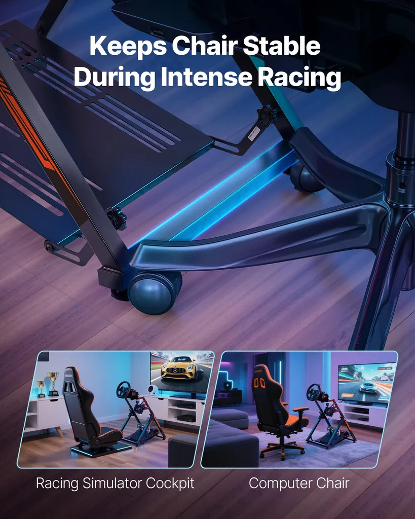 Support Volant Stable pour Éviter les Glissements de Pédales en Simulation