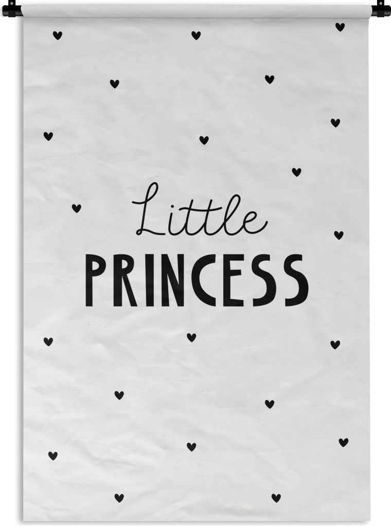 MuchoWow Wandteppich Wandbehang Sprichwörter - Kleine Prinzessin - Mädchen - Prinzessin - Zitate 120x180 cm Tapisserie Dekoration Wandtuch - Sc...