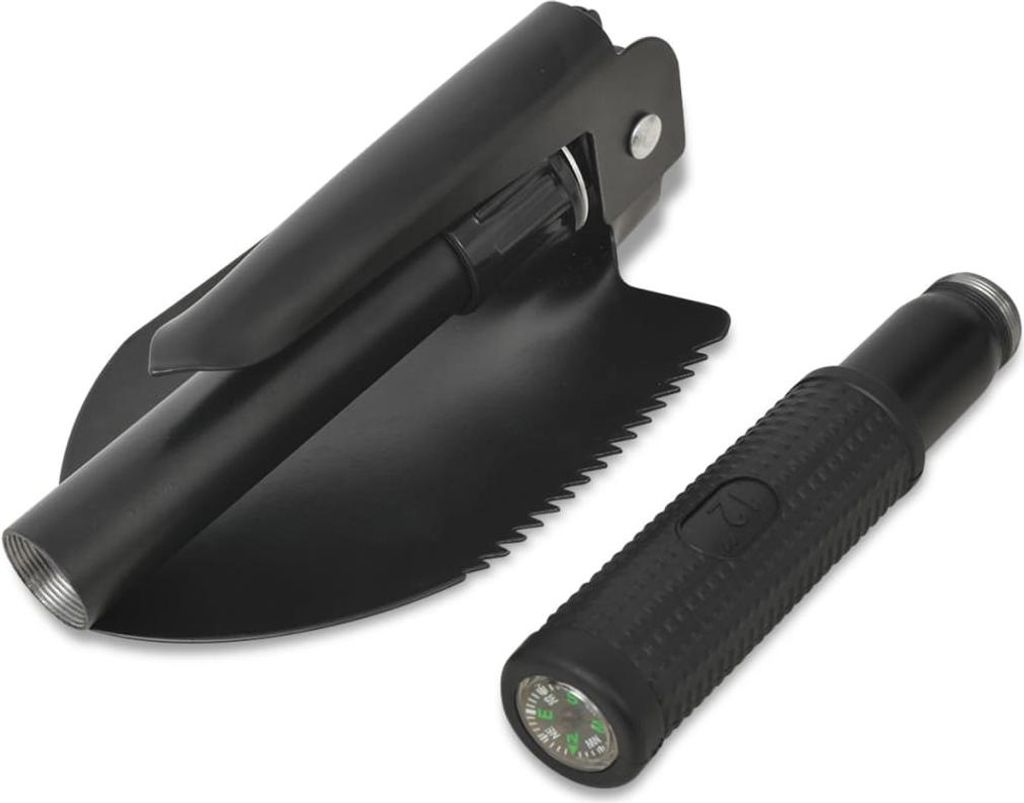 vidaXL Klappspaten Kohlenstoffstahl Schwarz Produktbild 