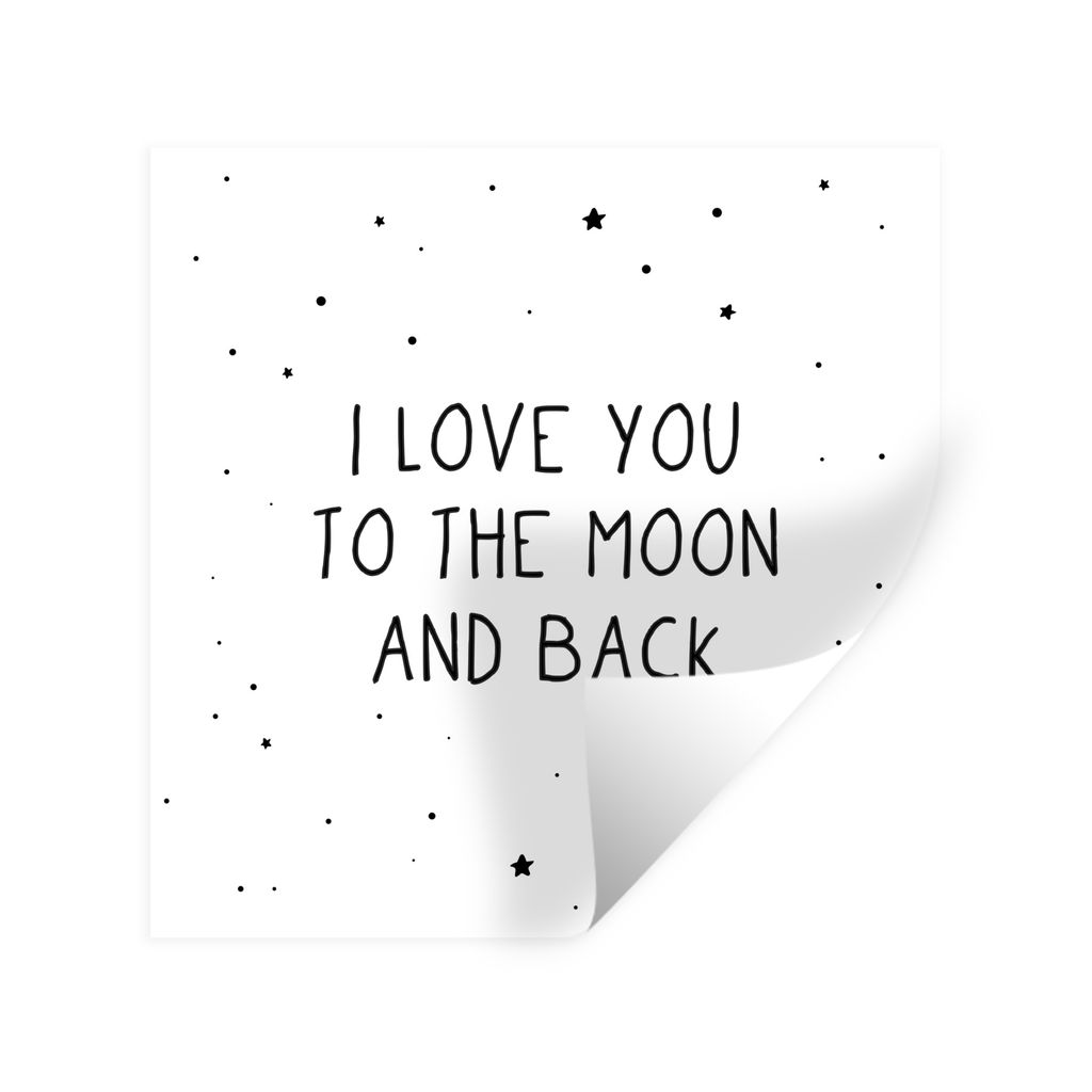 MuchoWow Wandtattoo Wandsticker Wandaufkleber Zitate - Ich liebe dich bis zum Mond und zurück - Baby - Liebe - Sprichwörter 80x80 cm Selbstkleb...