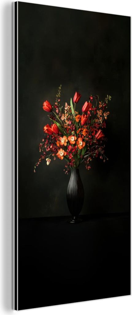 MuchoWow Wanddekoration Metall Metallbild Wandkunst 40x80 cm Blumen - Zweige - Strauß MuchoWow Aluminium Gemälde - Wanddekoration - Industrial