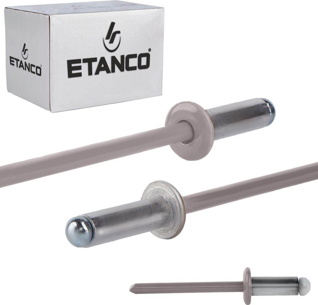 Aluminium offene Nieten 4,8x12mm RAL 9007 Produktbild 