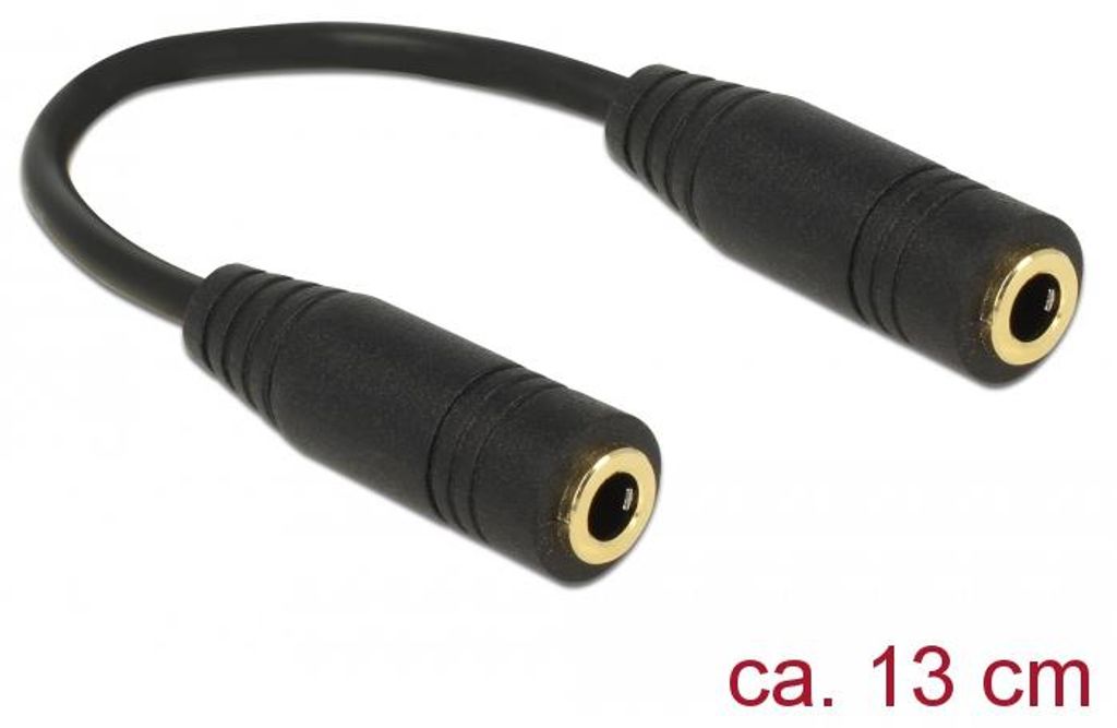 Adapter Audio Klinke 3,5mm 4 Pin Buchse - Buchse schwarz Produktbild 