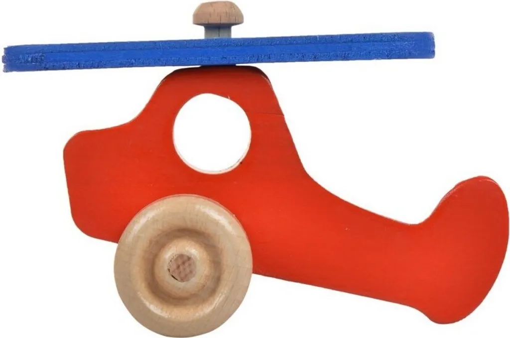 Mini Plane Skye Decor en Peluche et Bois de Pin - Déco Rouge 11x9x5 cm