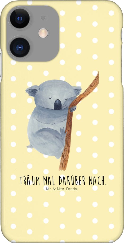 Mr. & Mrs. Panda Iphone 11 Handyhülle Koalabär - Gelb Pastell - Geschenk, Gute Laune, Handy Schutzhülle, Traumland, Cover, Bär, schlafen, Koala...