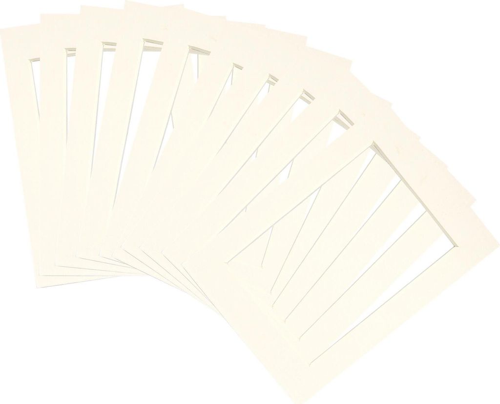 Cream 10pc Bild Photo Mounts Set - To Fit Frame-Größe 5 x 7" für Bildgröße 4 x 6" - Ivory