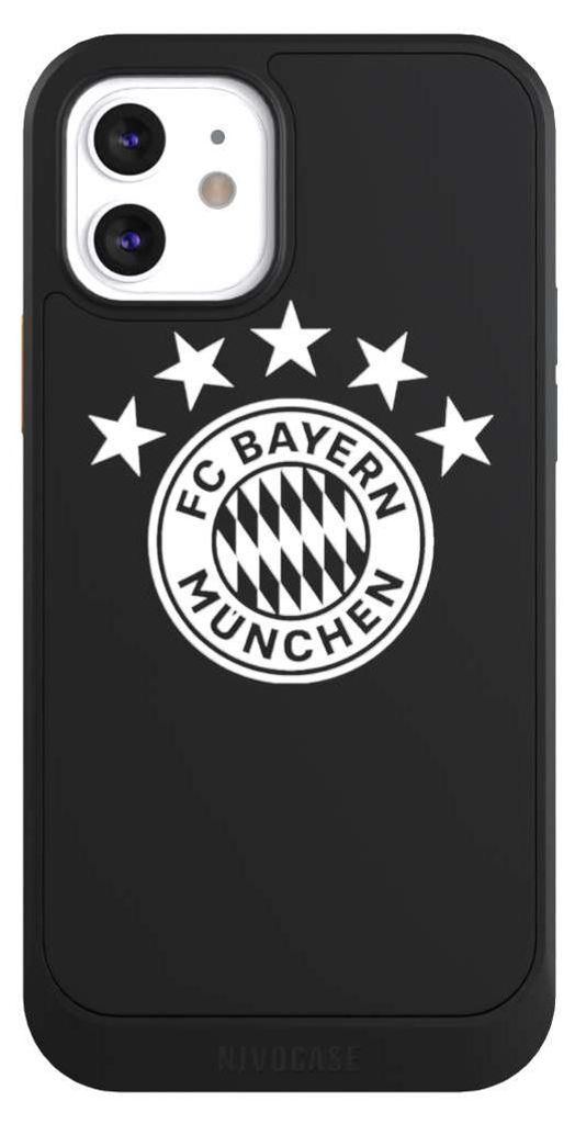 NIVOCASE Hülle für Apple iPhone 12 Handyhülle NIVOcore Case Schwarz FC Bayern München FCB transparent